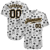 BlueJose Custom White Black-Old Gold 3D Skull Fashion Baseball Jersey